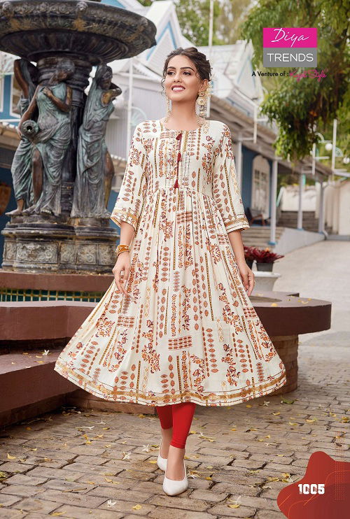 Colour Flair 1 New Stylish Fancy Wear Embroidery Kurti Collection
